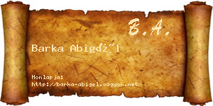 Barka Abigél névjegykártya